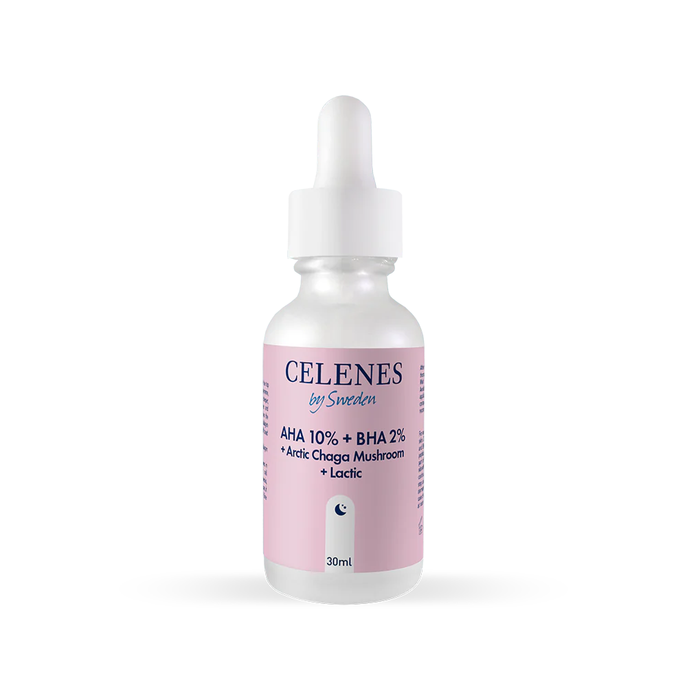 CELENES Serum AHA 10% + BHA 2% + Kërpudha Arctic Chaga + Lactic 30 ml